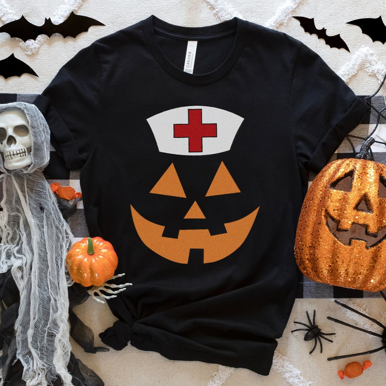Jack-o-lantern Nurse T-Shirt