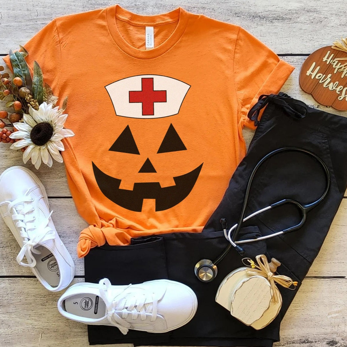 Jack-o-lantern Nurse T-Shirt
