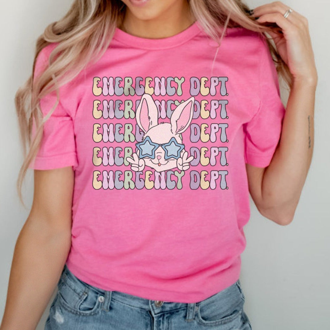 Retro Emergency Dept Easter Bunny T-Shirt