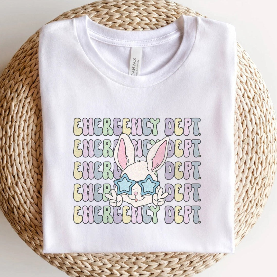Retro Emergency Dept Easter Bunny T-Shirt