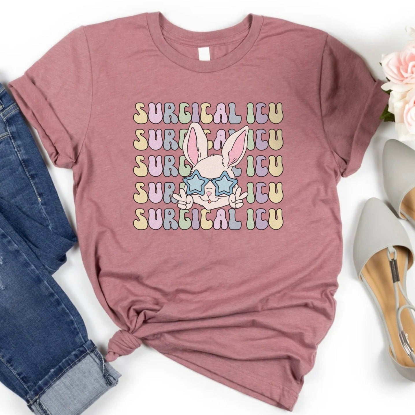 Retro Surgical ICU Easter Bunny T-Shirt
