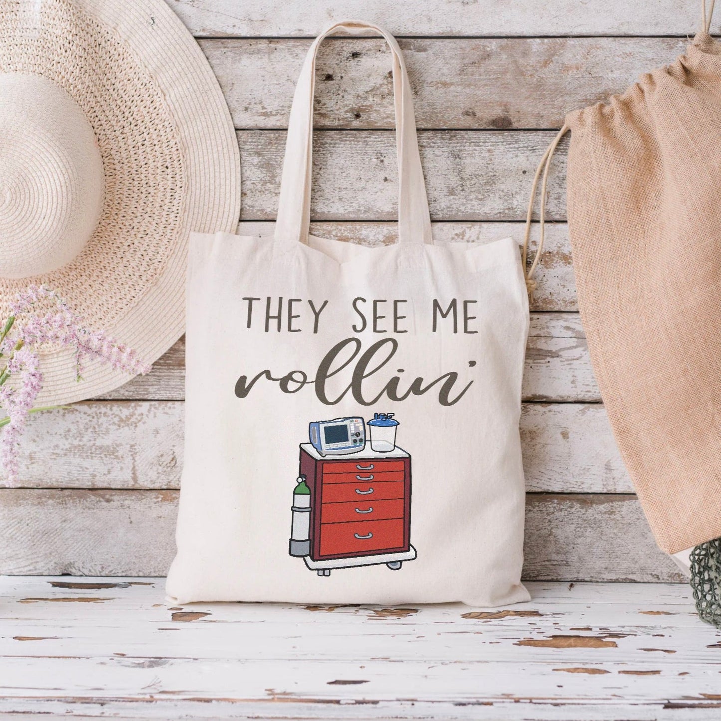 See Me Rollin' Crash Cart Tote Bag