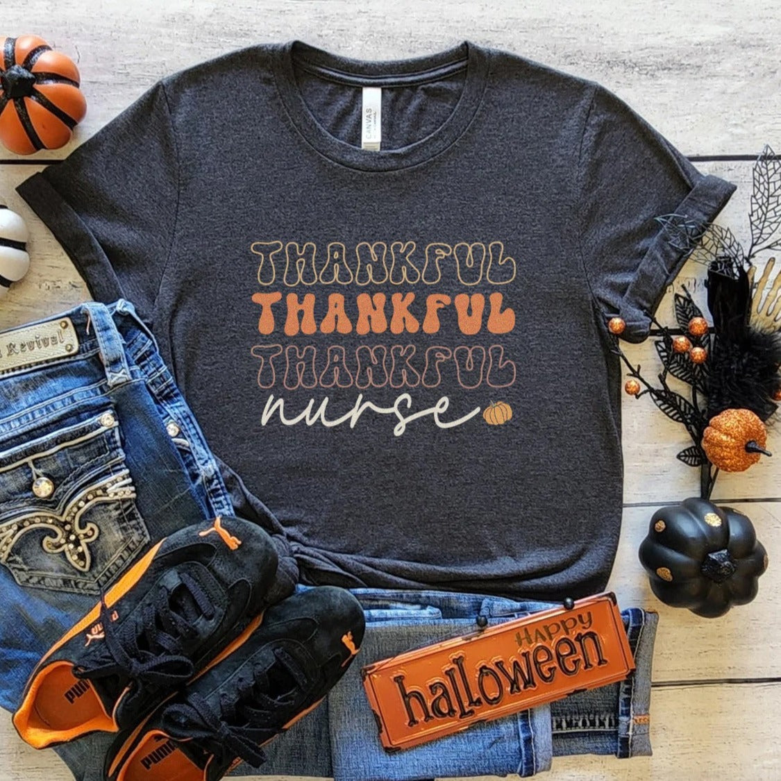 Retro Thankful Nurse T-Shirt