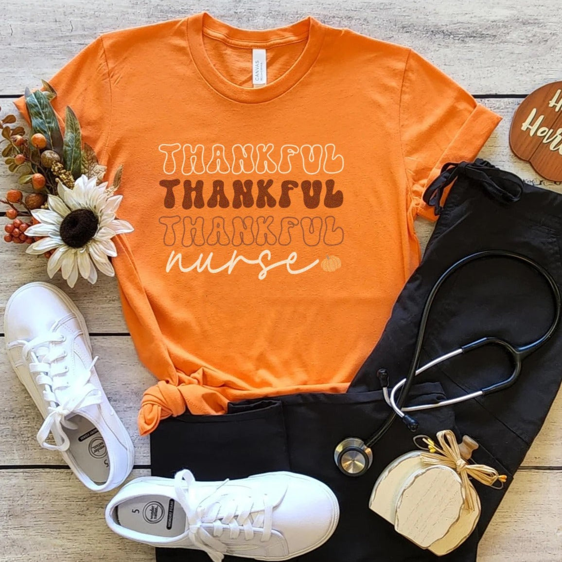Retro Thankful Nurse T-Shirt