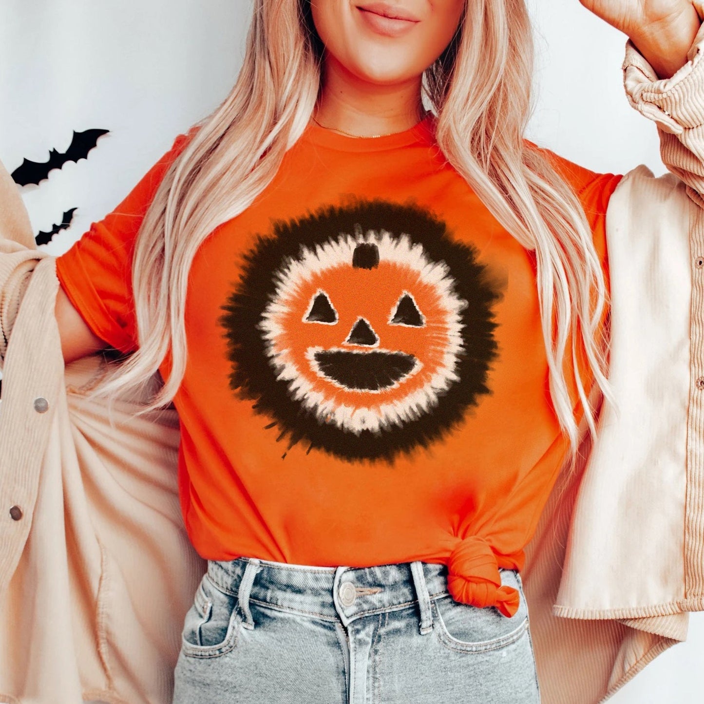 Tie Dye Effect Jack-o-lantern T-Shirt