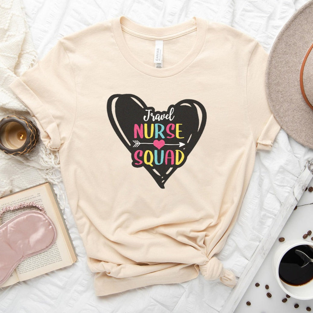 Travel Nurse Squad in Heart T-Shirt