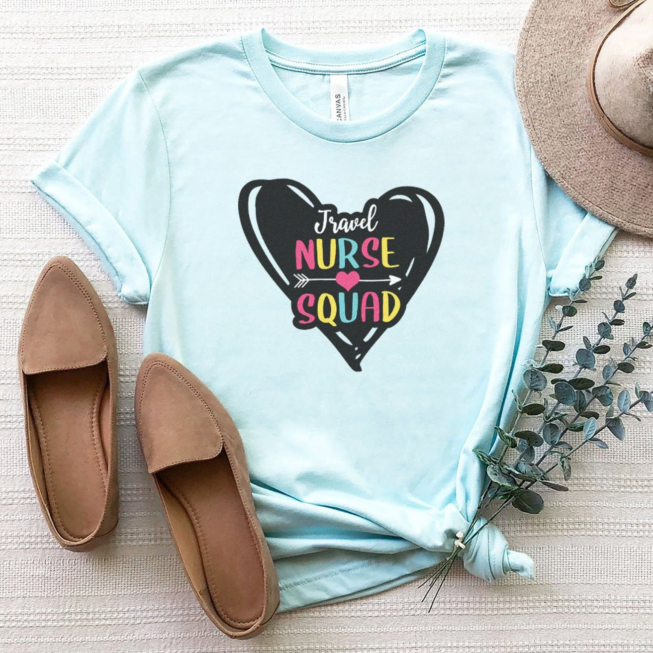 Travel Nurse Squad in Heart T-Shirt