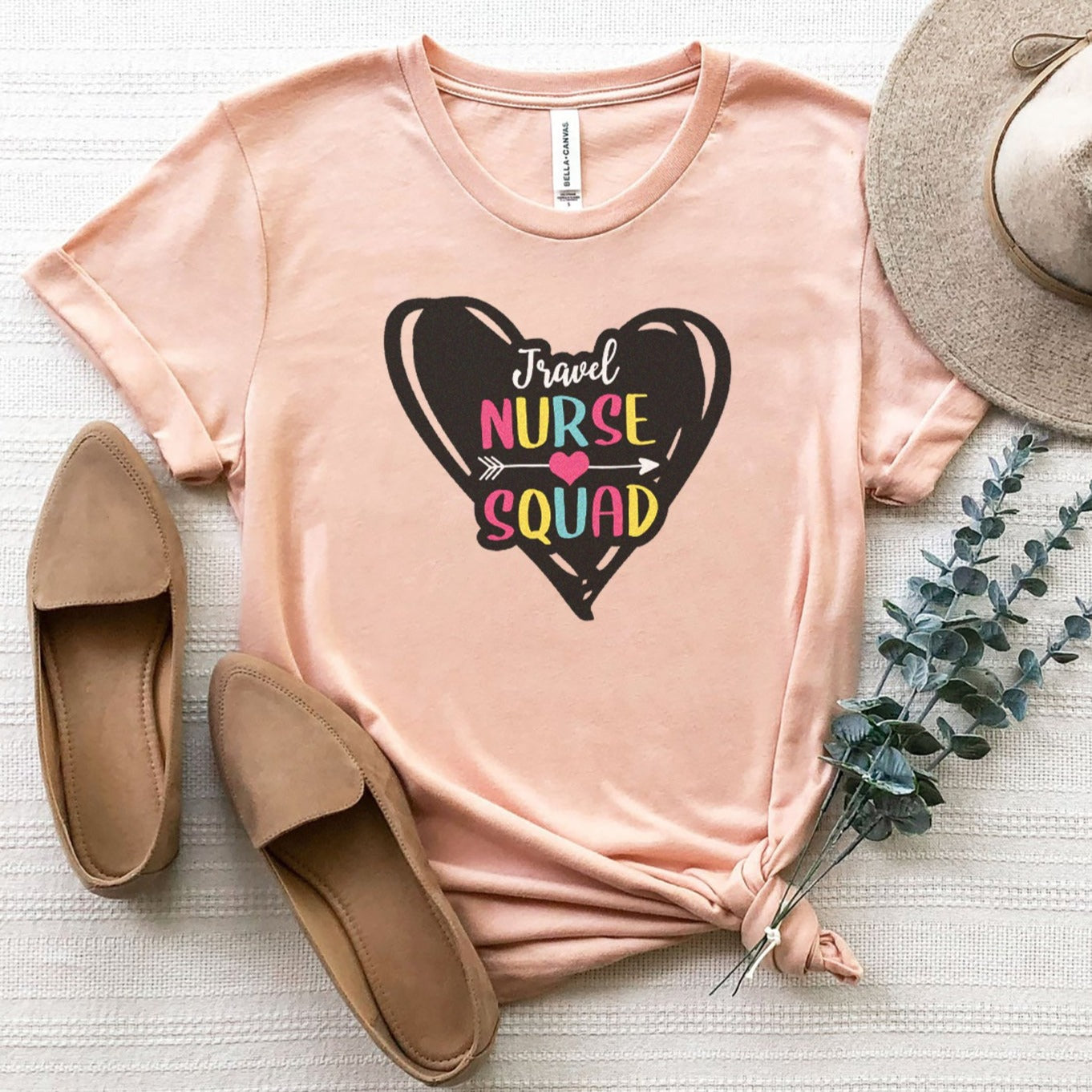 Travel Nurse Squad in Heart T-Shirt