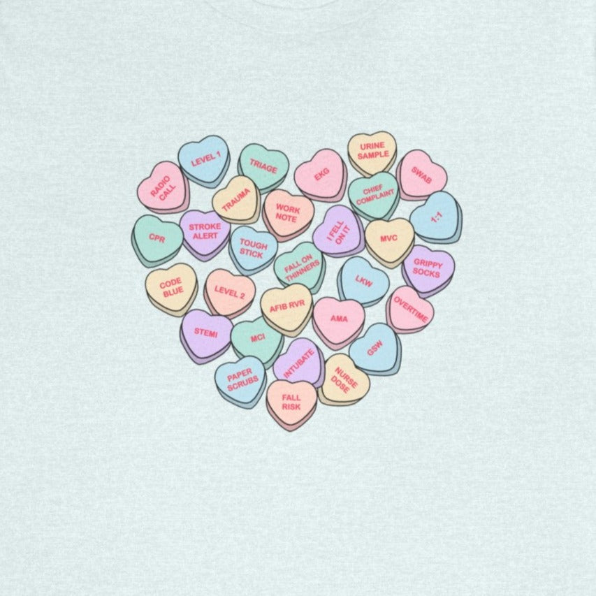 ER Nurse Candy Hearts T-Shirt