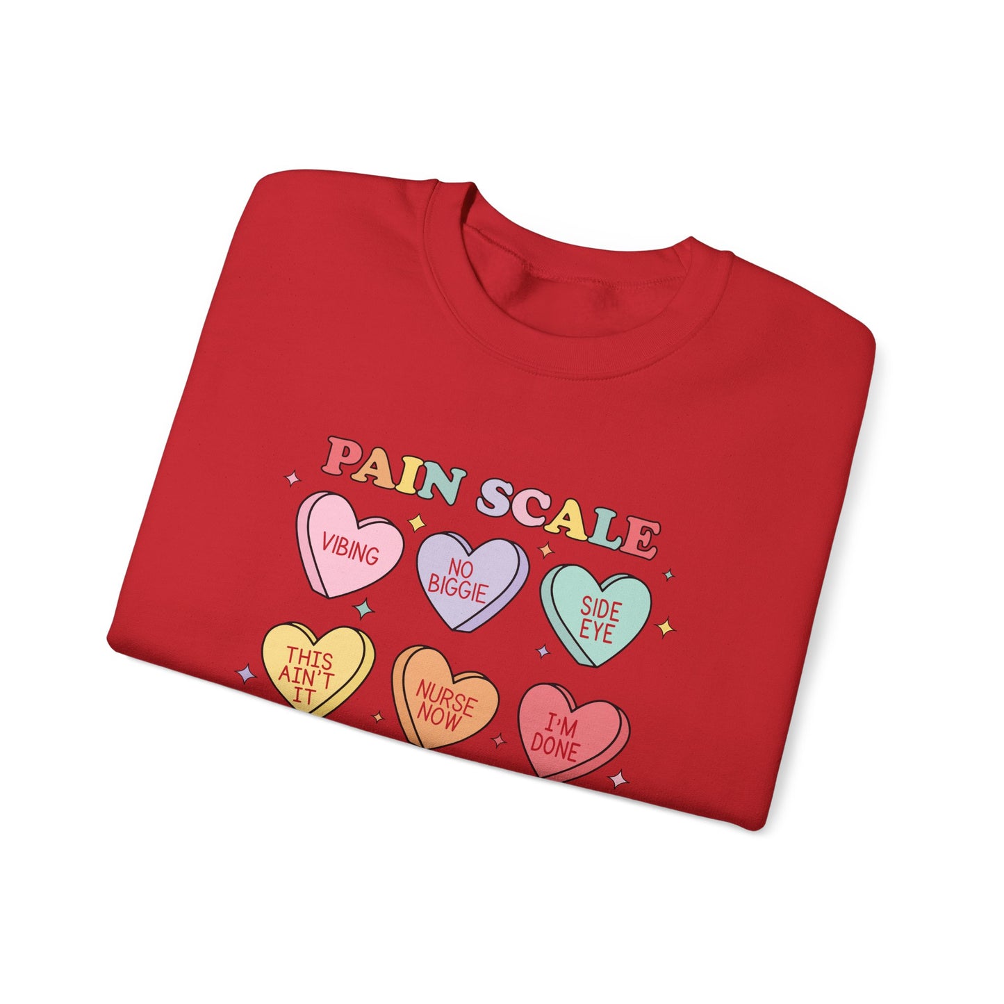 Candy Hearts Pain Scale Sweatshirt