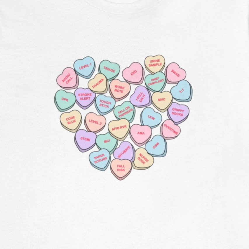 ER Nurse Candy Hearts T-Shirt