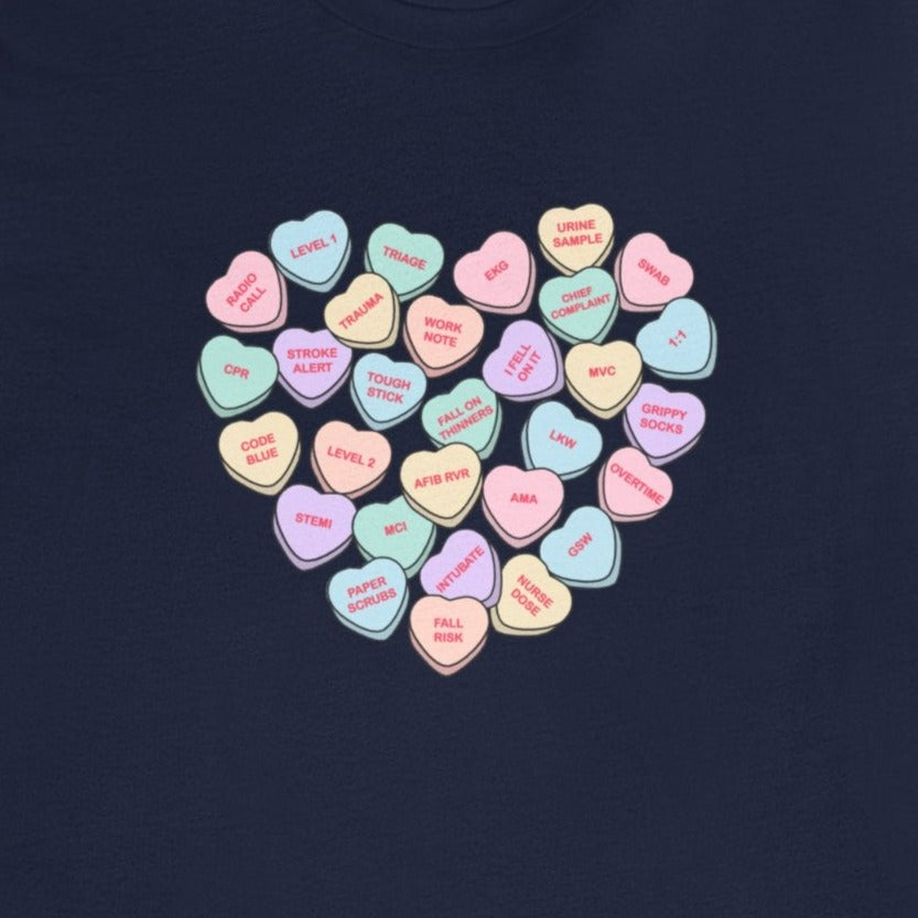 ER Nurse Candy Hearts T-Shirt