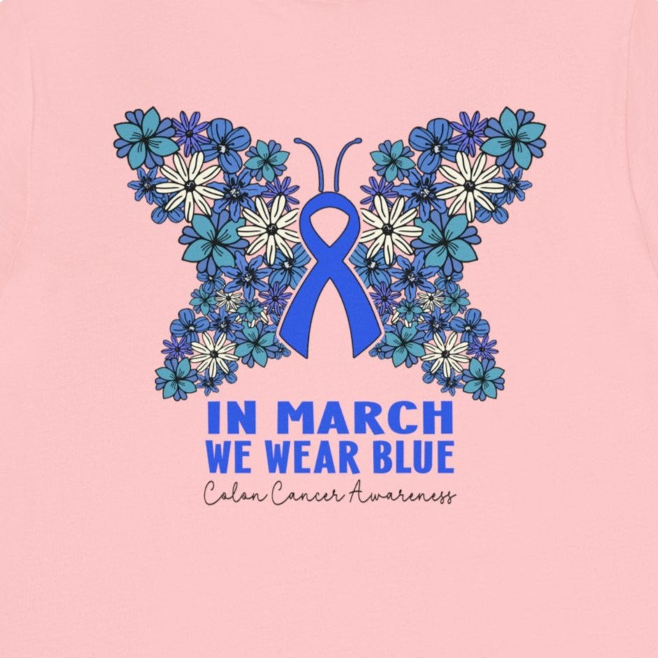 Colon Cancer Awareness Butterfly T-Shirt