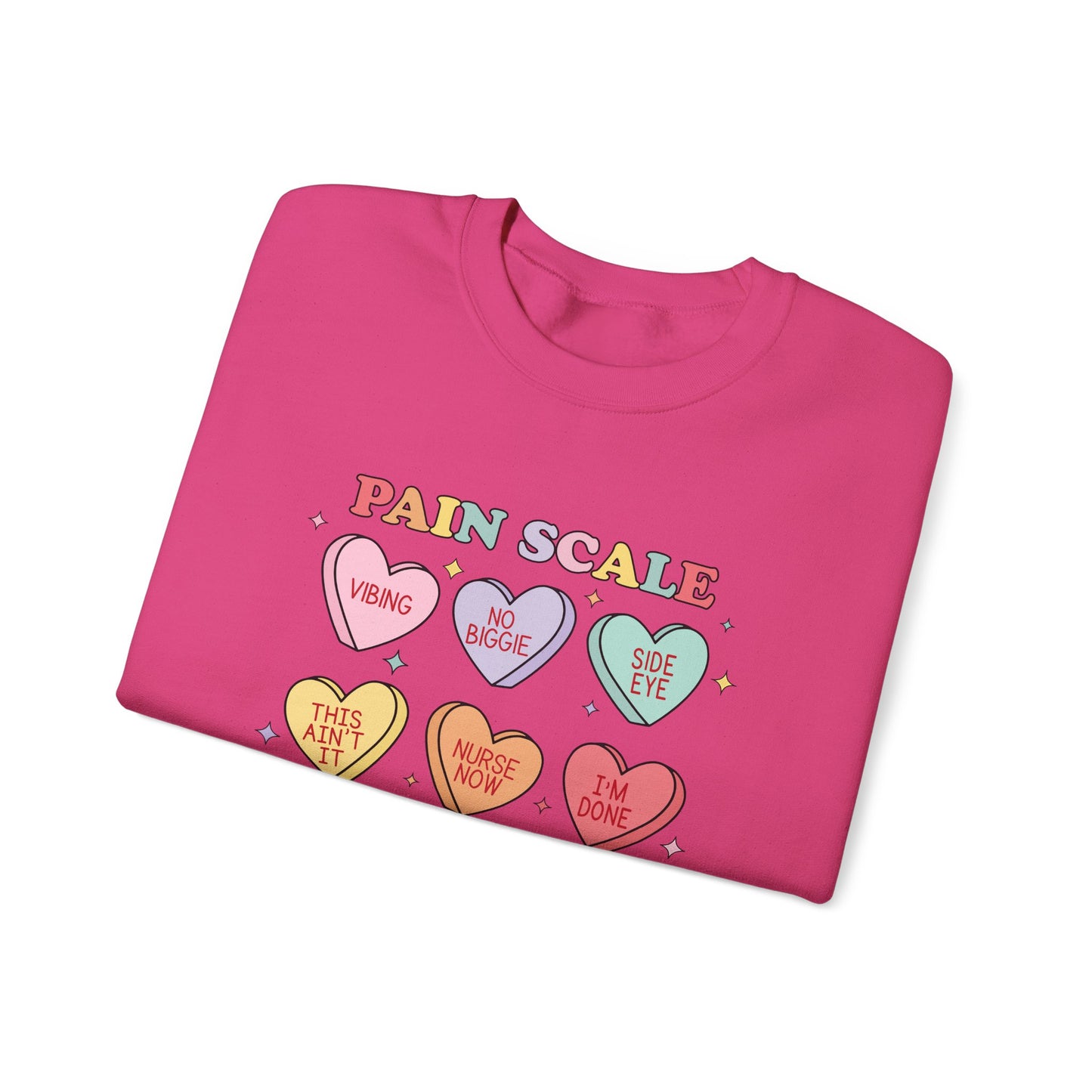 Candy Hearts Pain Scale Sweatshirt