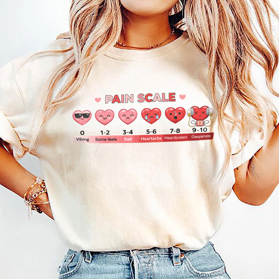 Valentine's Day Numeric Pain Scale T-Shirt