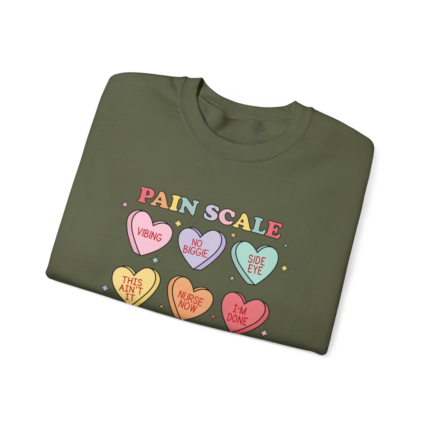Candy Hearts Pain Scale Sweatshirt