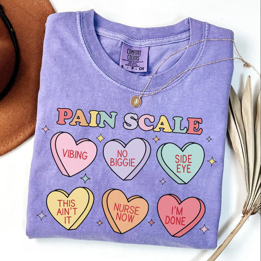 Candy Hearts Pain Scale T-Shirt