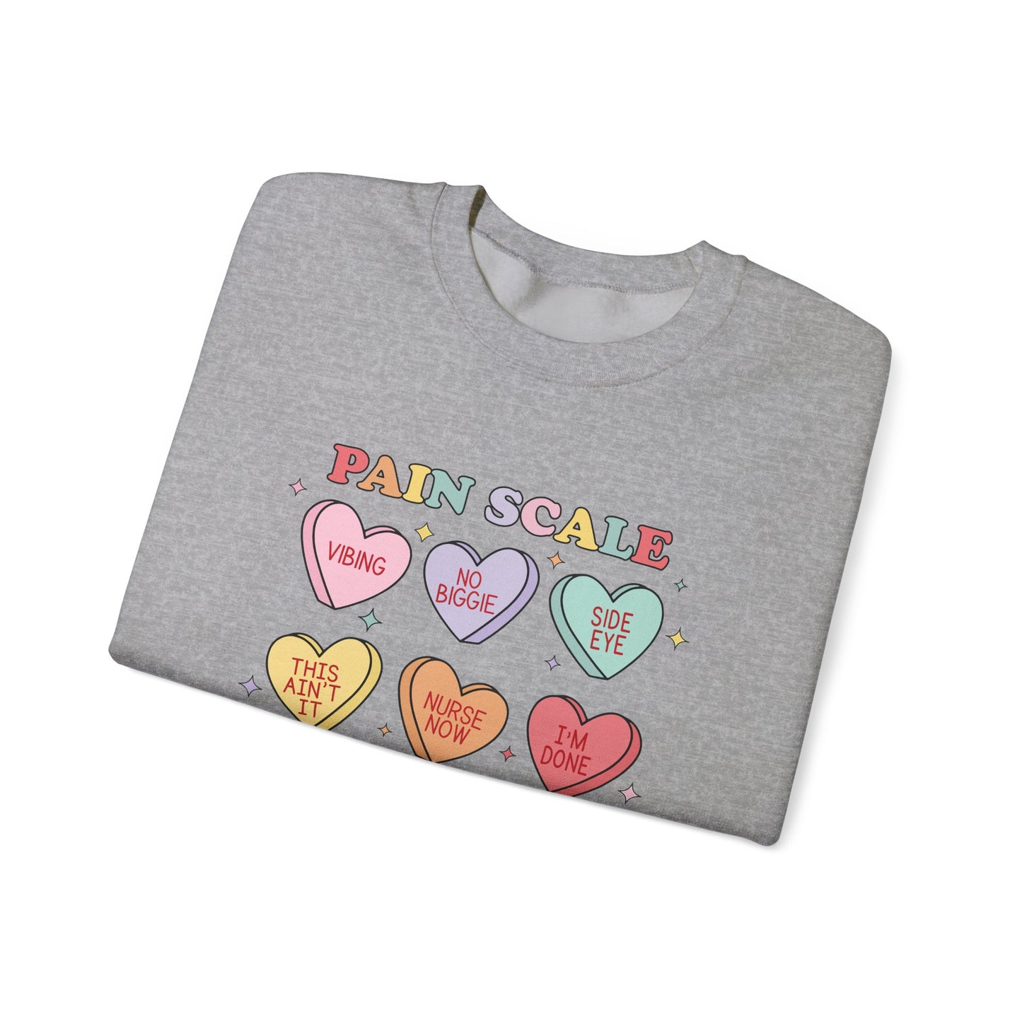 Candy Hearts Pain Scale Sweatshirt