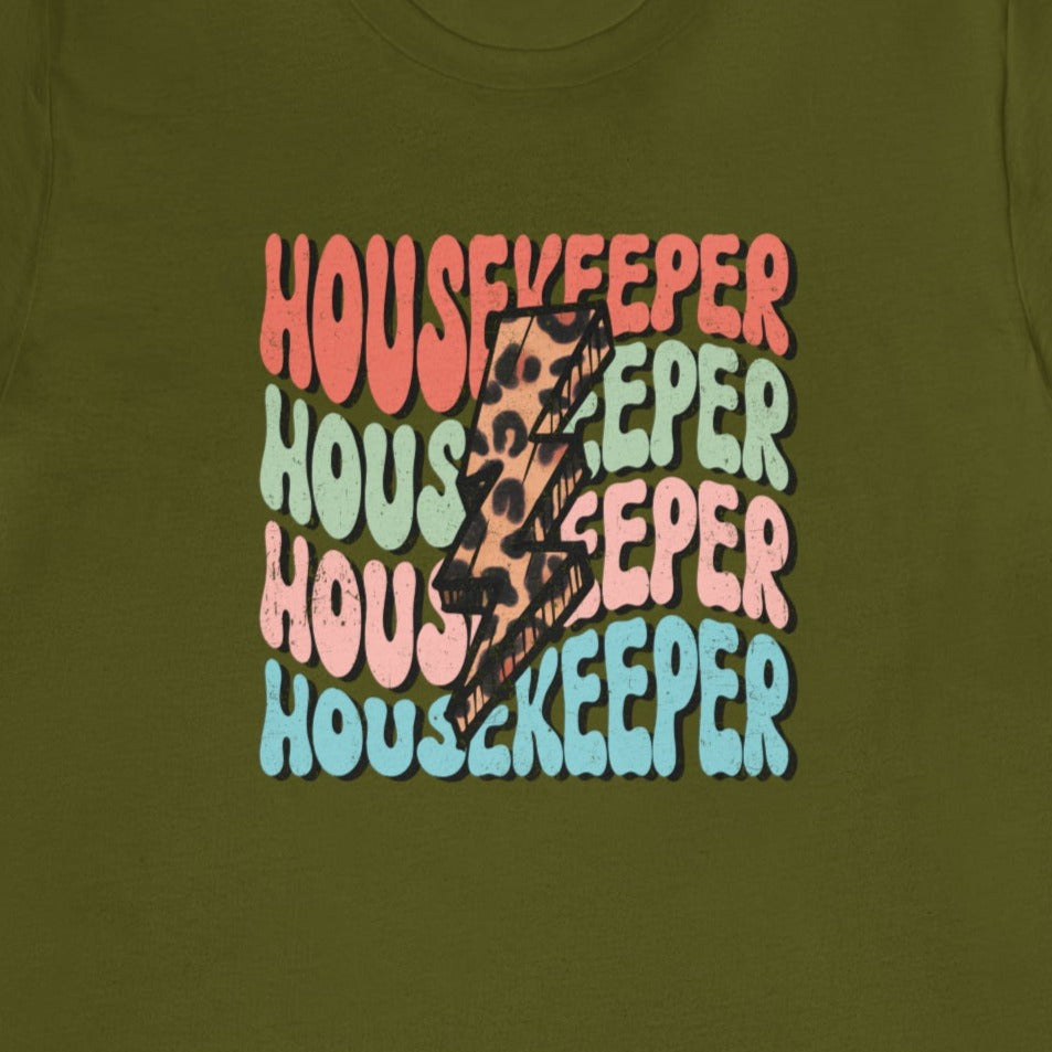 Retro Lightning Bolt Housekeeper T-Shirt