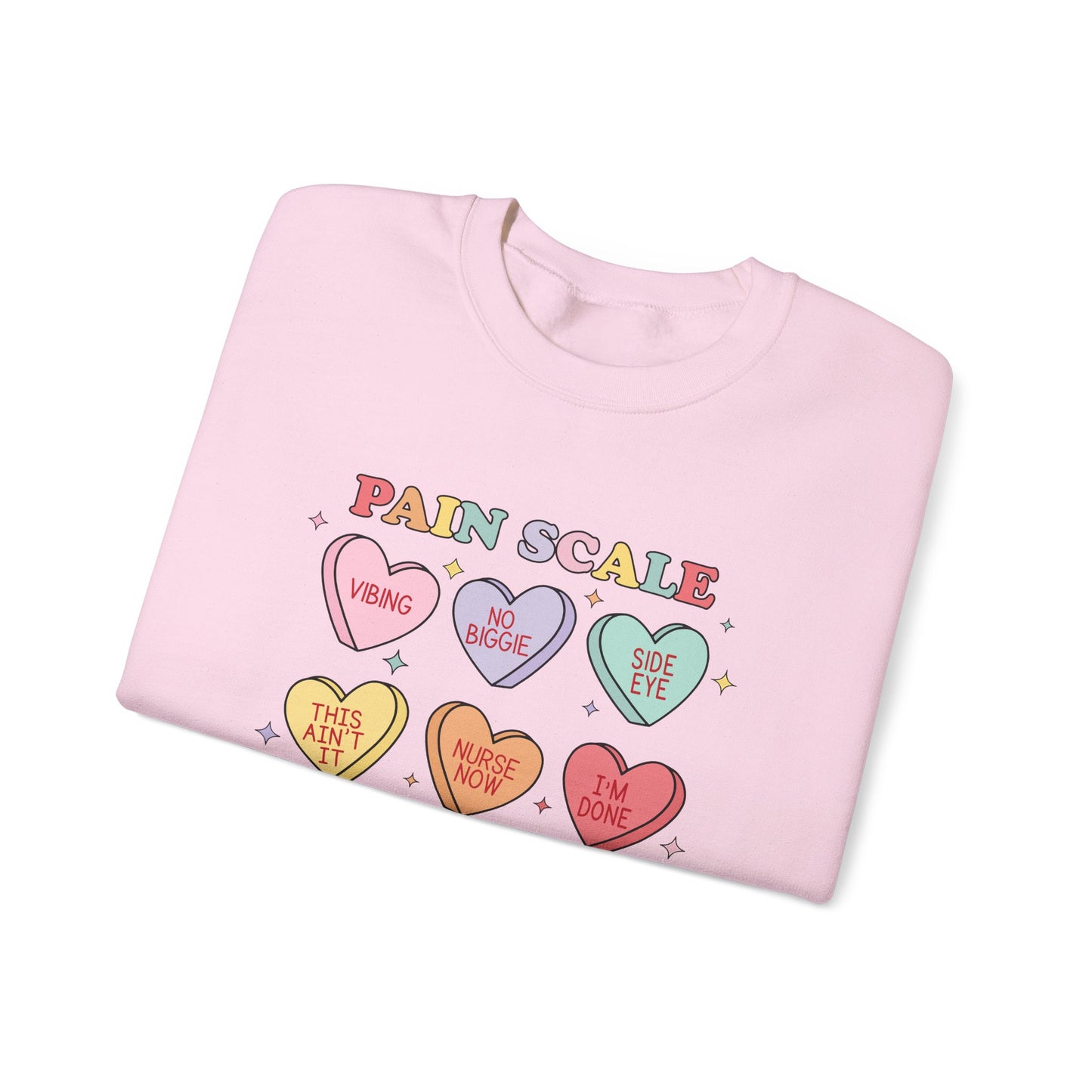 Candy Hearts Pain Scale Sweatshirt