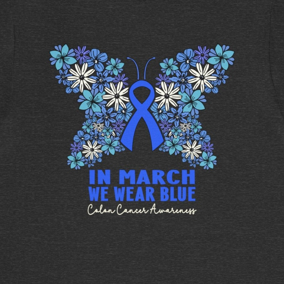 Colon Cancer Awareness Butterfly T-Shirt