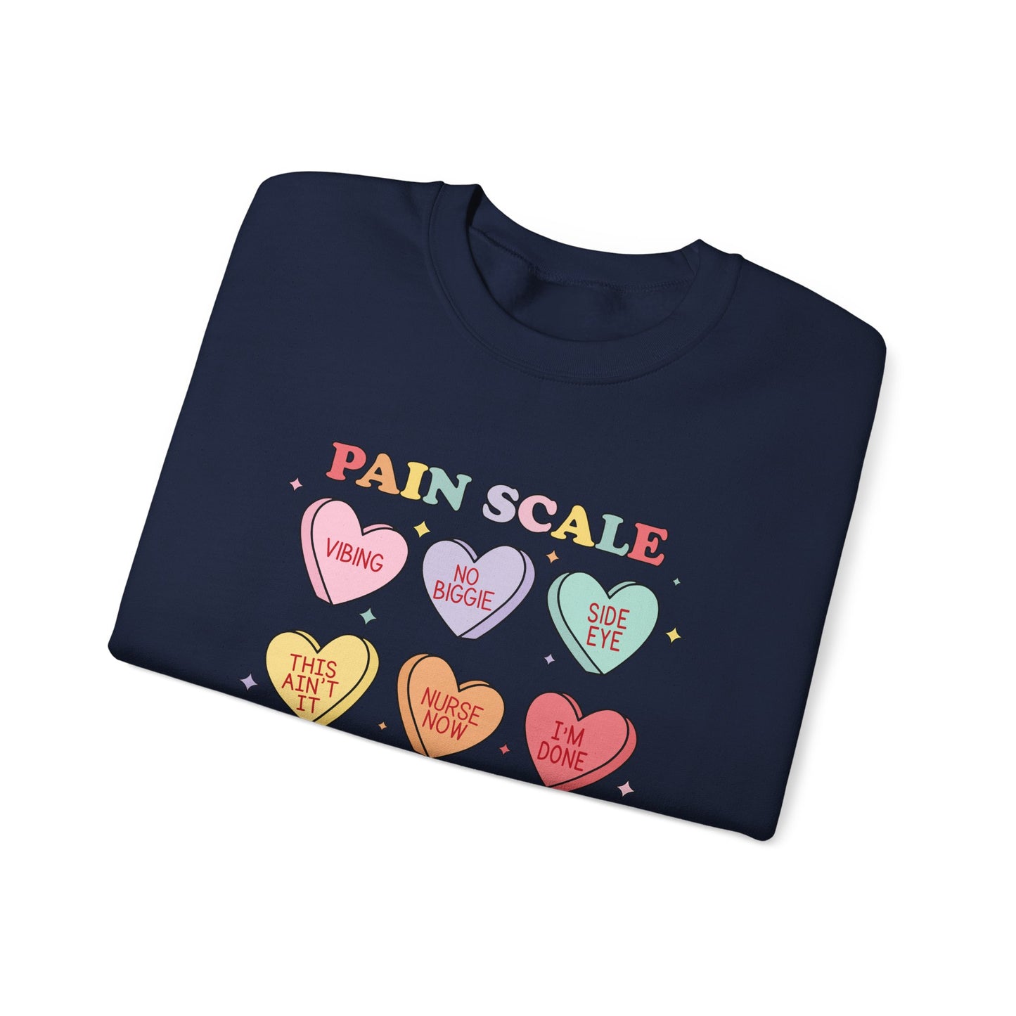 Candy Hearts Pain Scale Sweatshirt