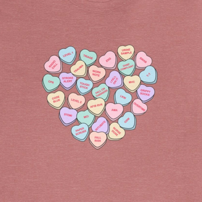 ER Nurse Candy Hearts T-Shirt