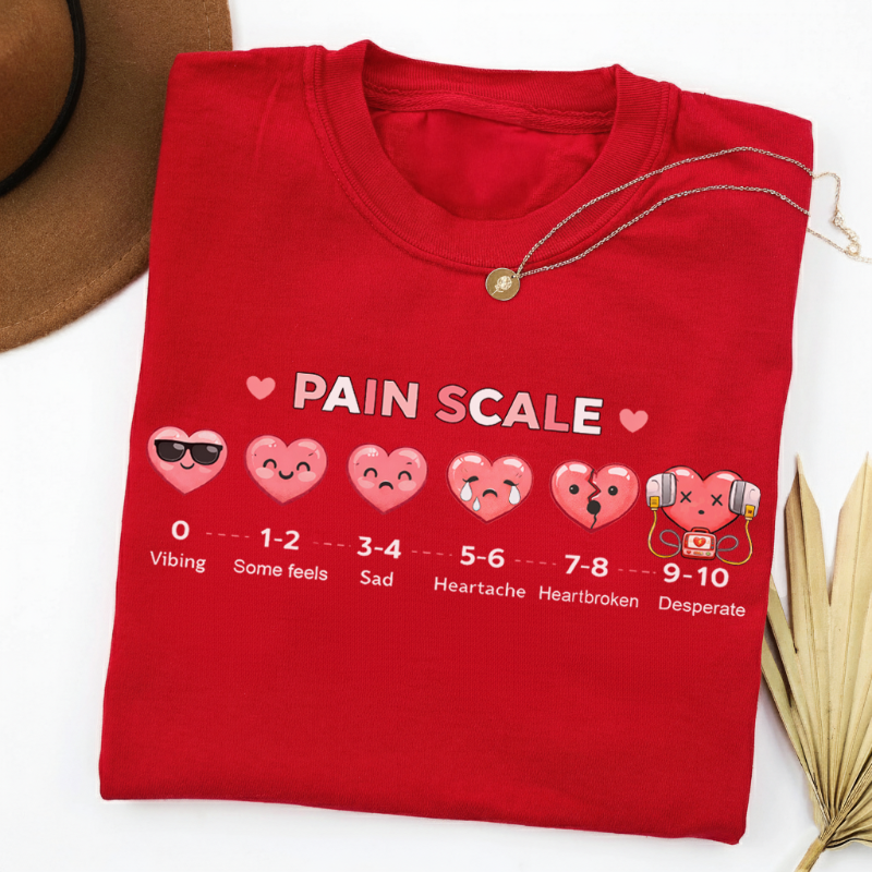 Valentine's Day Numeric Pain Scale T-Shirt