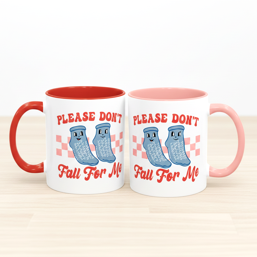 Don't Fall For Me Grippy Socks Ceramic Mug