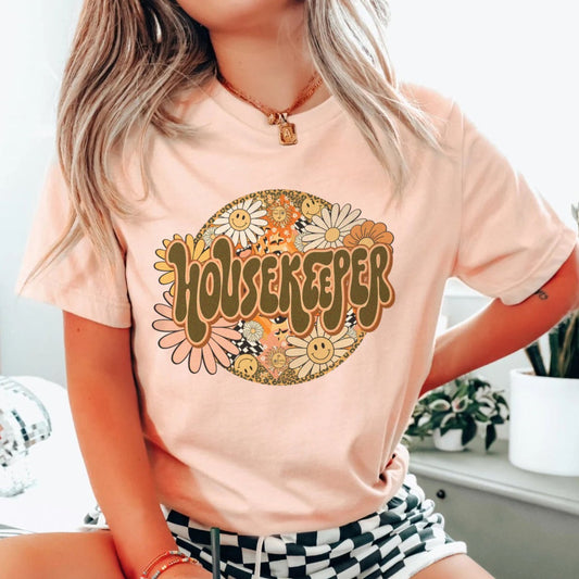 Groovy Floral Housekeeper T-Shirt