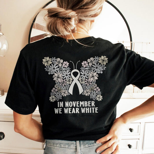 Lung Cancer Awareness Butterfly T-Shirt