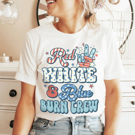 Red, White & Blue Burn Crew T-Shirt