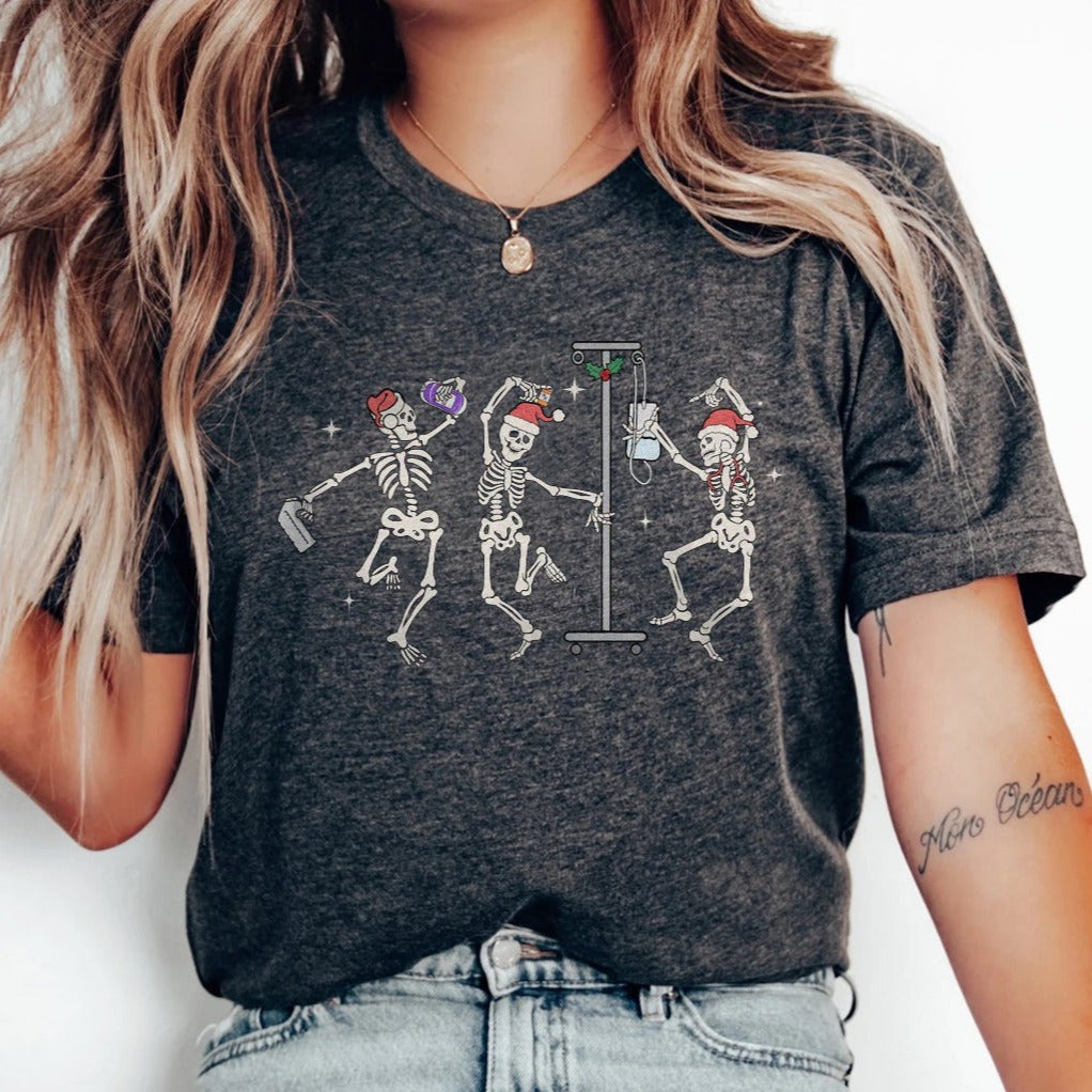 Christmas Nurse Skeletons T-Shirt