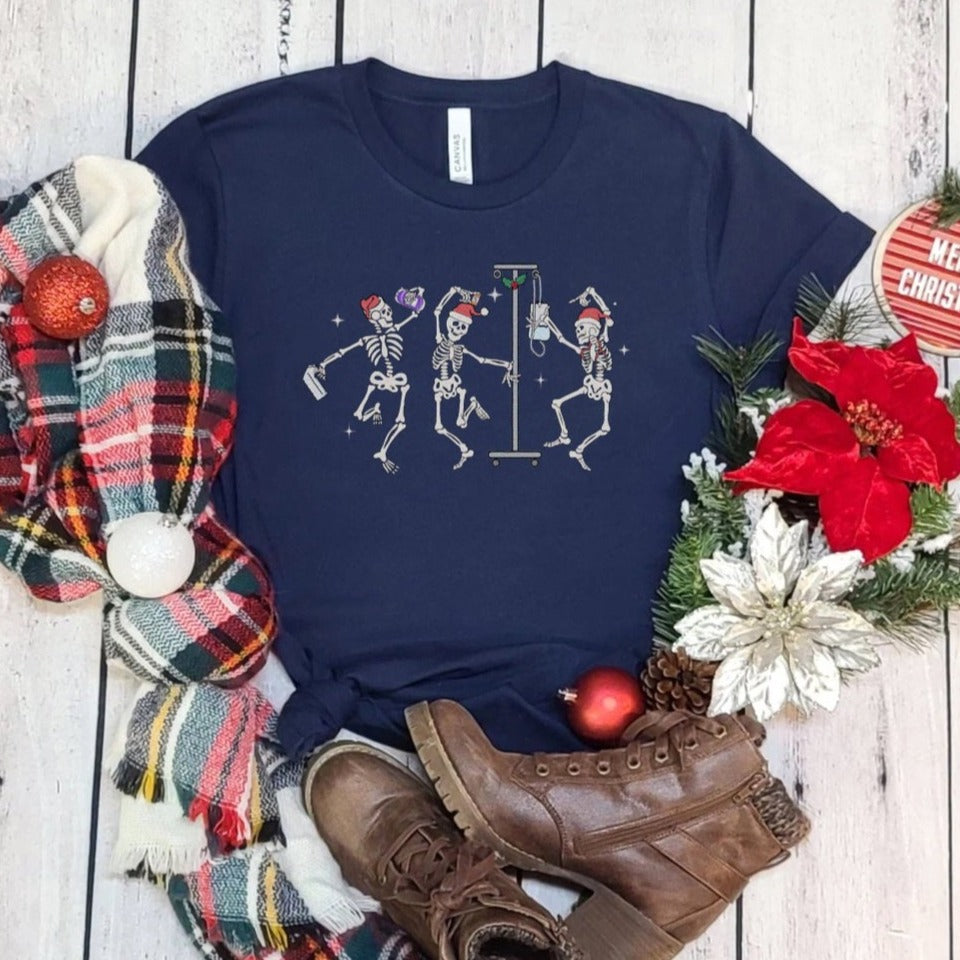 Christmas Nurse Skeletons T-Shirt