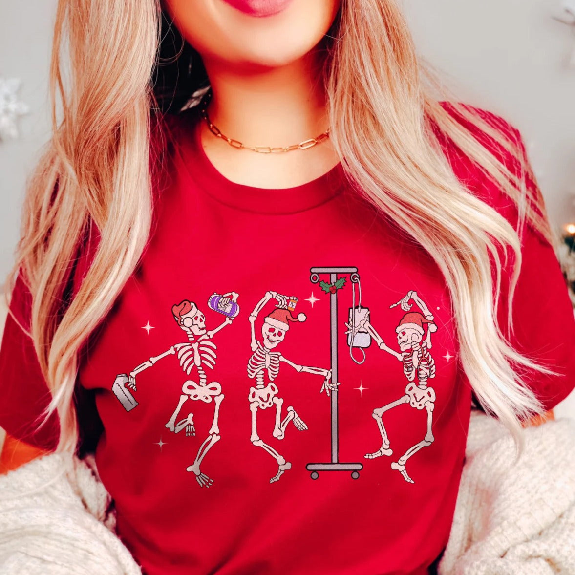 Christmas Nurse Skeletons T-Shirt