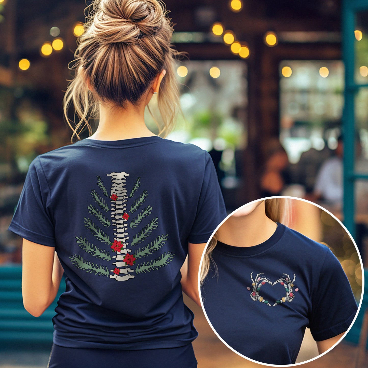 Christmas Tree Spine (Back Design) T-Shirt