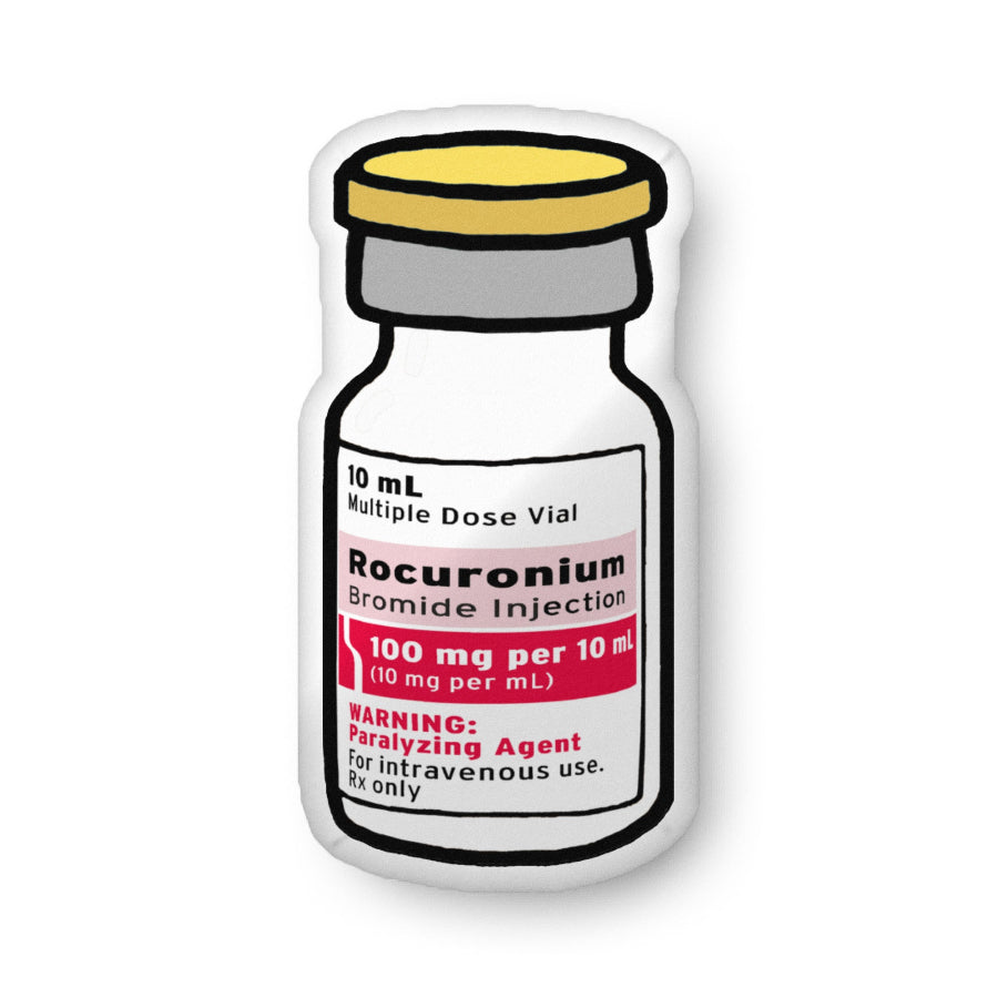 Rocuronium bromide injection vial on a white background