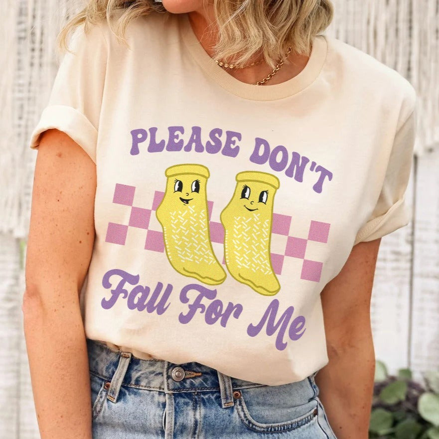 Don't Fall For Me Yellow Grippy Socks T-Shirt