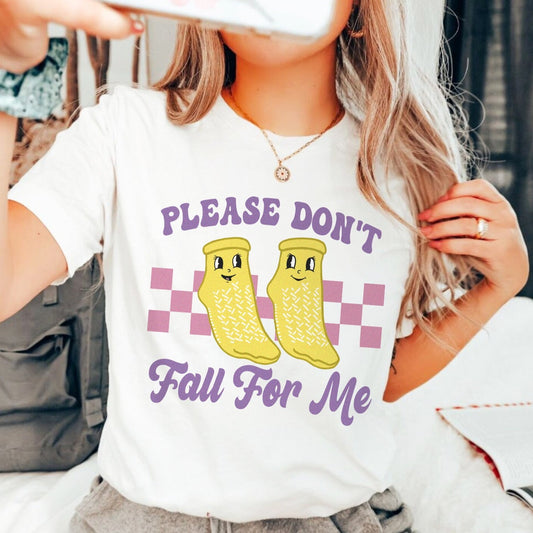 Don't Fall For Me Yellow Grippy Socks T-Shirt
