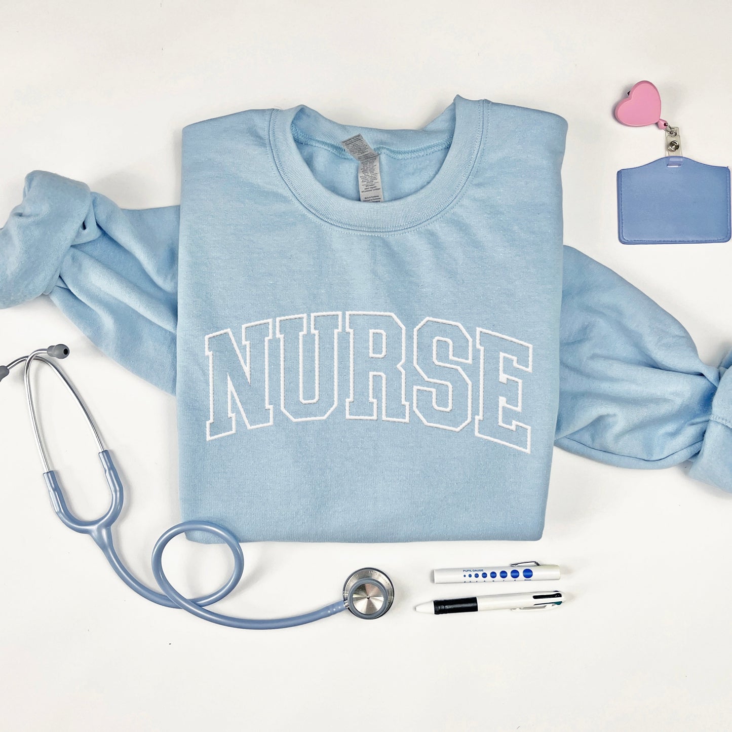 Embroidered Nurse (with Sleeve Design) Sweatshirt