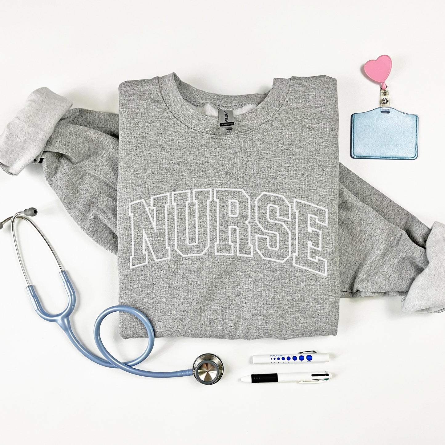 Embroidered Nurse (with Sleeve Design) Sweatshirt