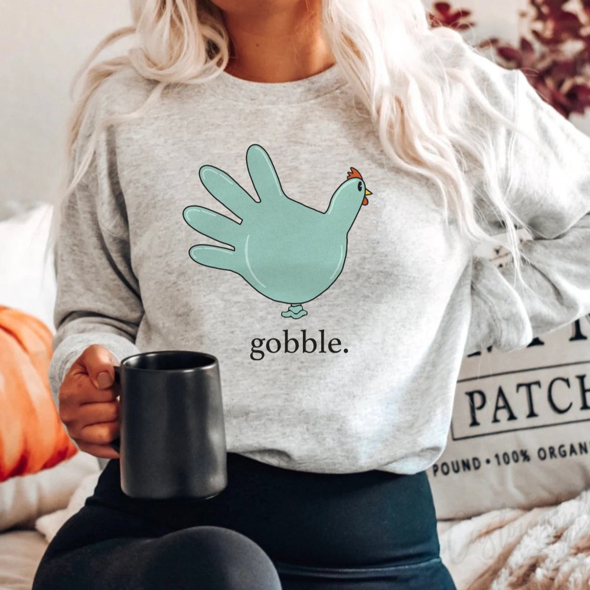 Gobble Turkey Glove Sweatshirt