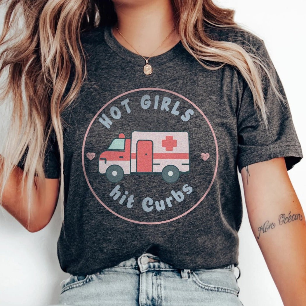 Hot Girls Hit Curbs EMS T-Shirt