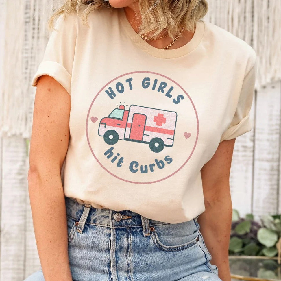 Hot Girls Hit Curbs EMS T-Shirt