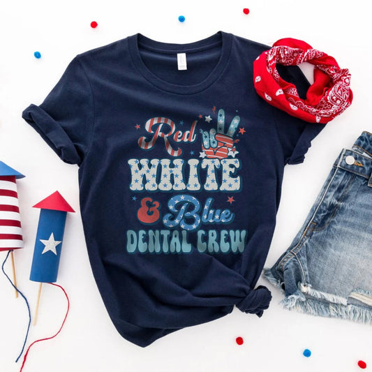 Red, White & Blue Dental Crew T-Shirt