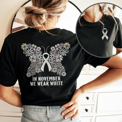 Lung Cancer Awareness Butterfly T-Shirt