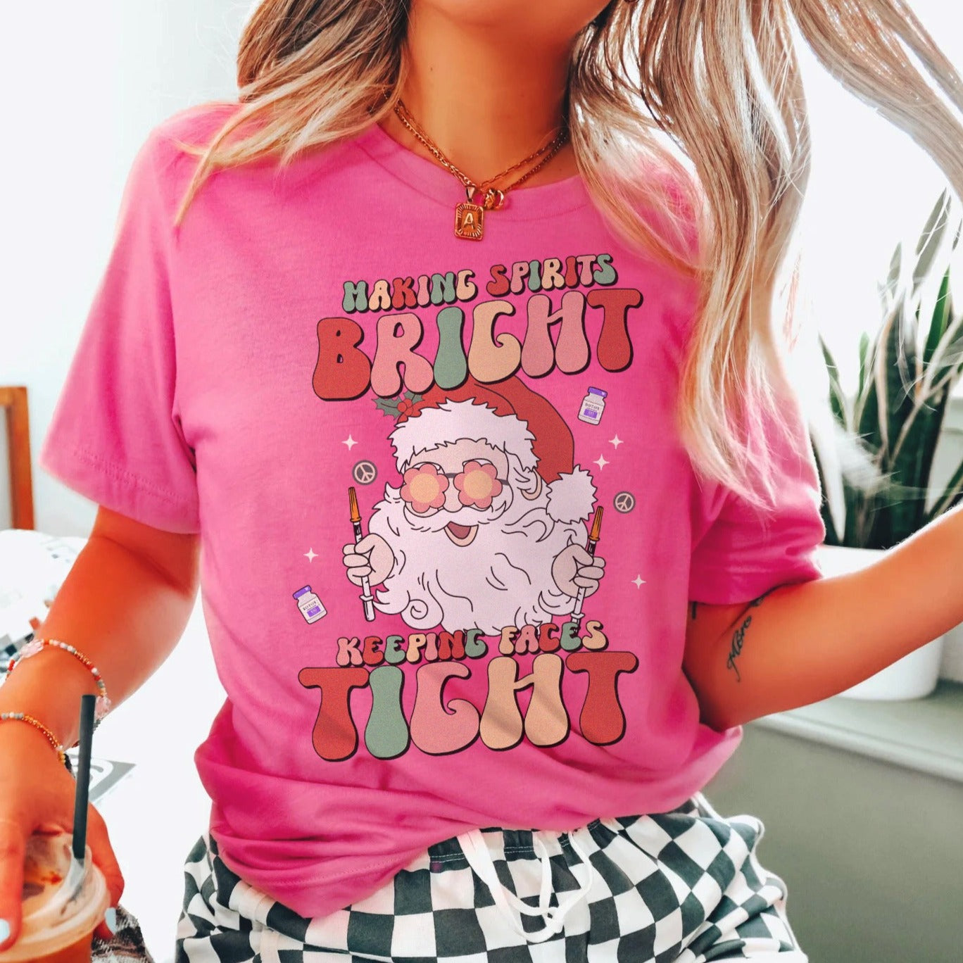 Making Spirits Bright, Keeping Faces Tight T-Shirt