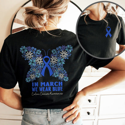 Colon Cancer Awareness Butterfly T-Shirt