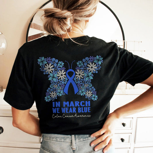 Colon Cancer Awareness Butterfly T-Shirt