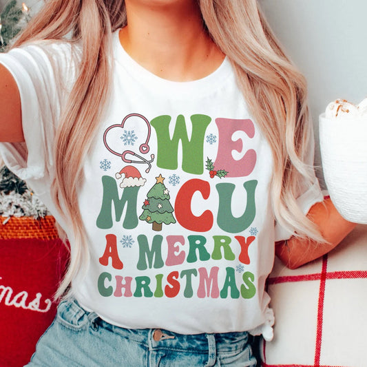 Retro We MICU Nurse Christmas T-Shirt